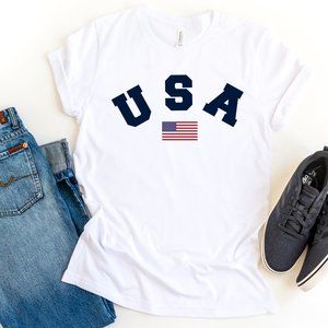 Mens Tops Usa American Flag Graphic Tee Shirt
